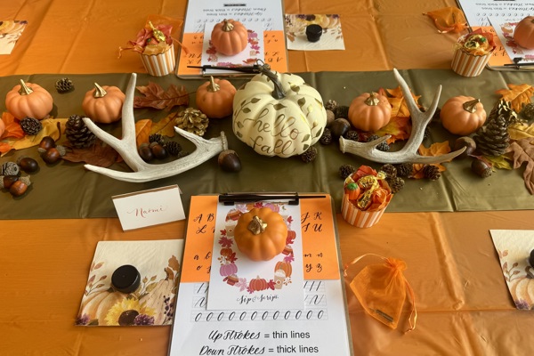 Modern Calligraphy and Pumpkin Lettering at Sweetwaters Coffee & Tea - Scottsdale
