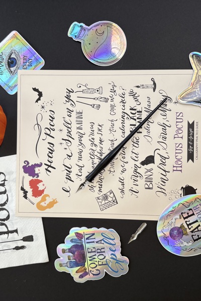 Hocus Pocus Calligraphy + Pumpkin Lettering at Applewood Winery