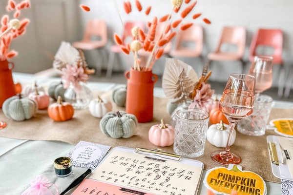Modern Calligraphy and Pumpkin Lettering at The Third Place Coffee Shop