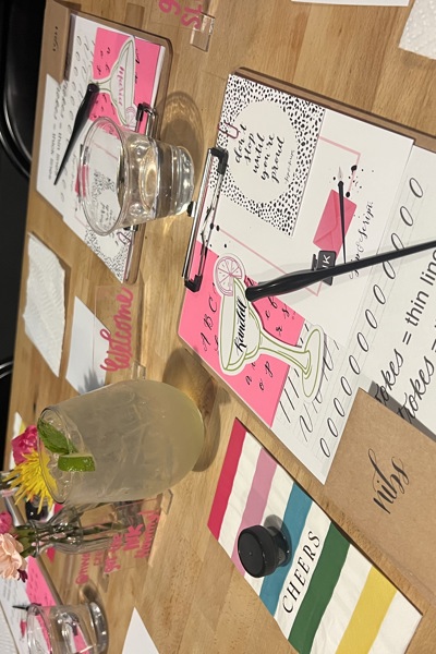 Modern Calligraphy for Beginners at Wood’s Chapel BBQ