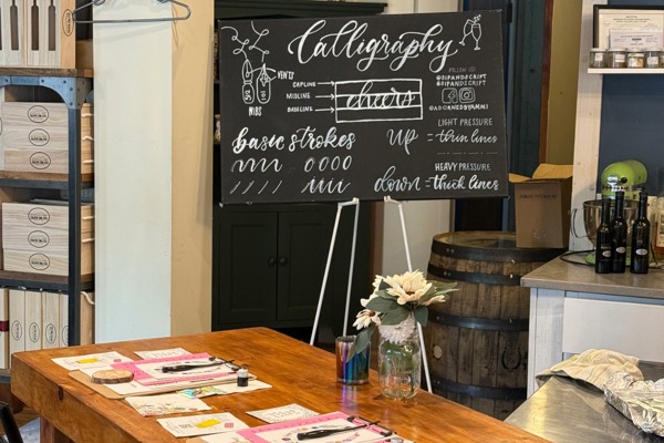 Modern Calligraphy for Beginners at Mountain Town Olive Oil Co