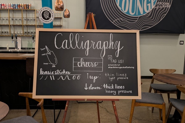 Modern Calligraphy for Beginners at Broken Clock Brewing Cooperative