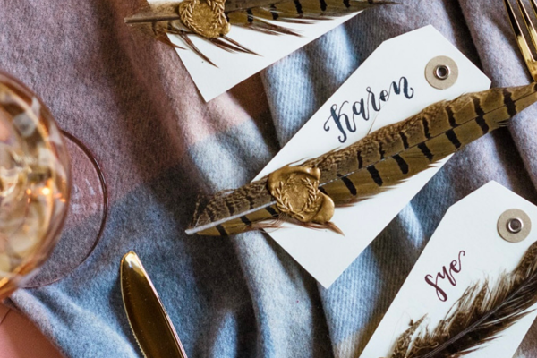 Modern Calligraphy & Holiday Place Card Lettering at La Mesa Wine Works