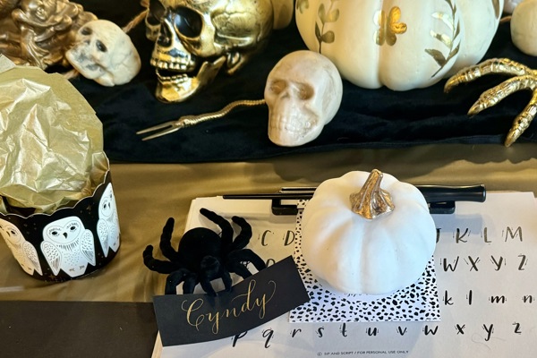Halloween-Themed Modern Calligraphy and Pumpkin Lettering for Beginners at 3rd Avenue Grill