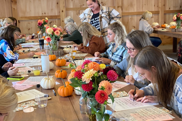 Brush Lettering and Pumpkin Lettering for Beginners at The Farmer’s Daughter