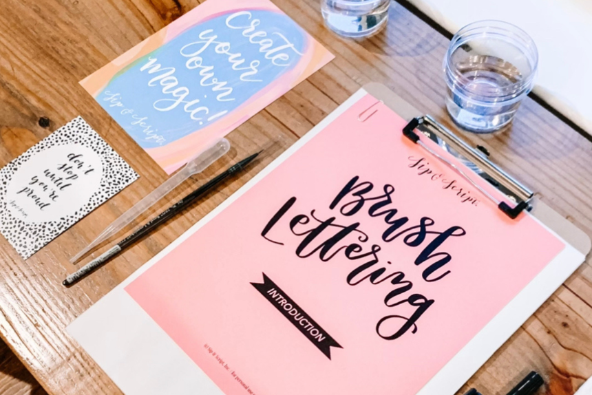 Sip & Script | PRIVATE EVENT: Baby Shower Brush Lettering for Lindsey ...