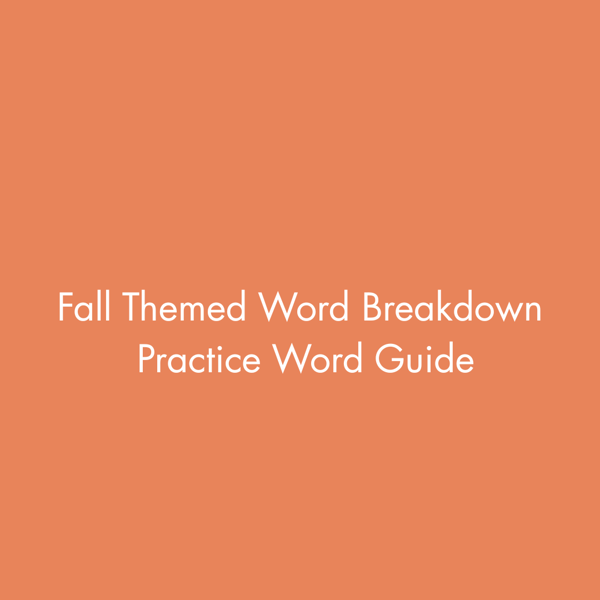Fall Themed Word Breakdown Practice Word Guide