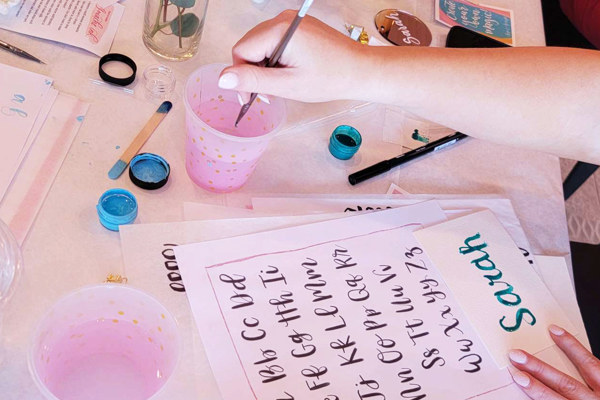 Brush Lettering for Beginners at Sapori Italian Bakery & Cafe