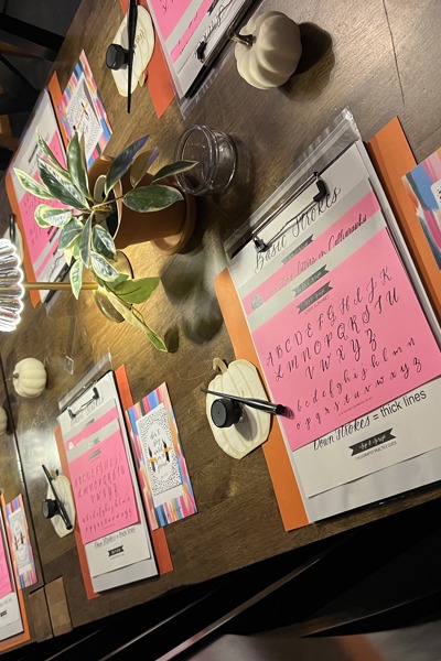 Modern Calligraphy & Pumpkin Lettering for Beginners at Roadside22 Beer & Wine Bar