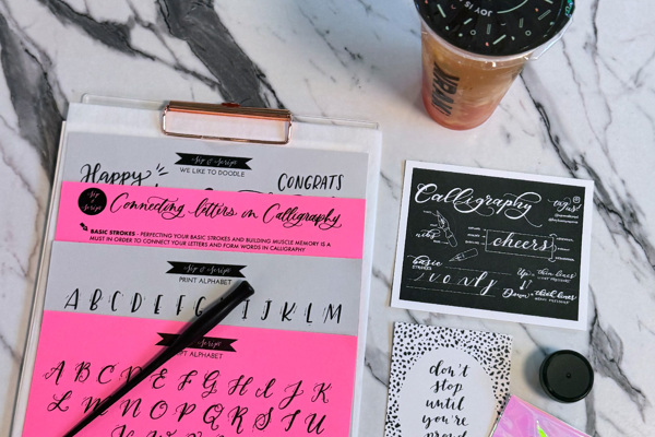 Modern Calligraphy for Beginners at Krak Boba Orlando