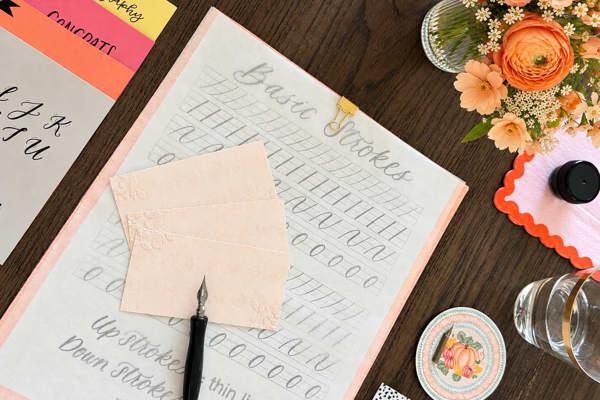 Modern Calligraphy and Place Card Lettering at Heirloom Haul